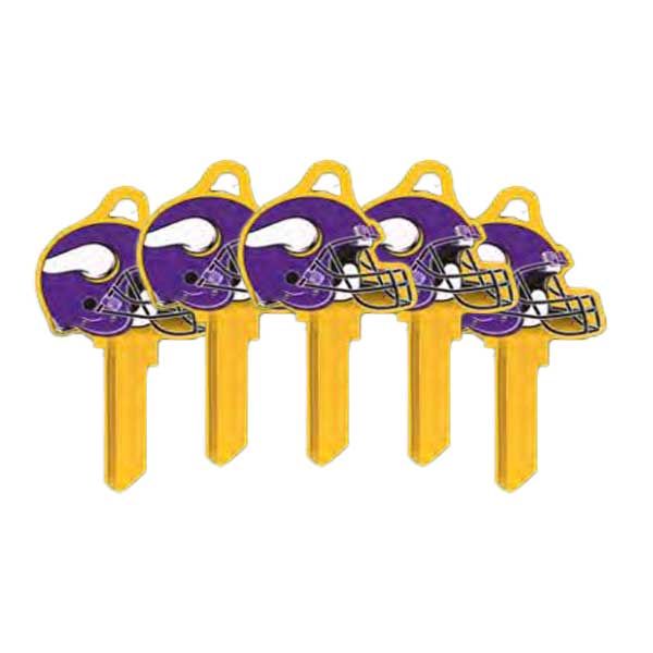 ILCO - NFL TeamKeys - Helmet Edition - Key Blank - Minnesota Vikings - KW1 (5 Pack) - UHS Hardware