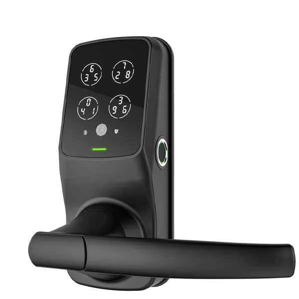 Lockly - PGD628WMB -  Secure PRO Biometric Electronic Lever Latch - Fingerprint Reader - Bluetooth - WiFi Hub - Matte Black - UHS Hardware