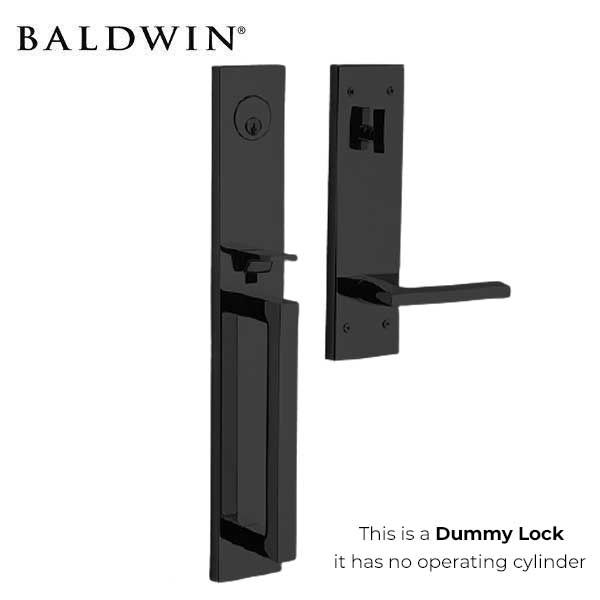 Baldwin Estate Evolved - 85392.RFD - Minneapolis Escutcheon Full Handleset - Singl Cyl - Full Dummy - 190 - Satin Black - Grade 2 - RH - UHS Hardware