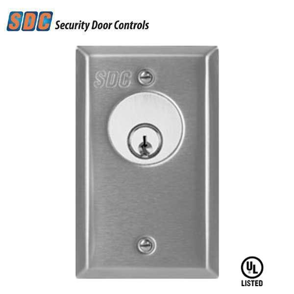 SDC - 701U - Single Gang Key Switch - Tamper Resistant - 20 Gauge Face Plate - 630 - Dull Stainless Steel - UHS Hardware