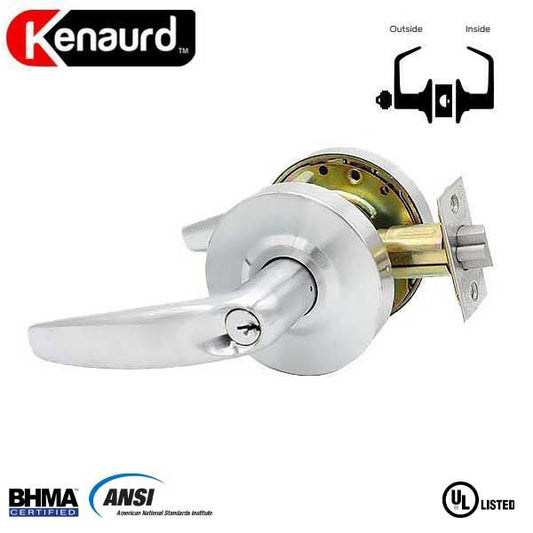 Commercial Lever Handle - Contemporary Design - 2-3/4” Standard Backset - Satin Chrome - Storeroom - Grade 2 - UHS Hardware