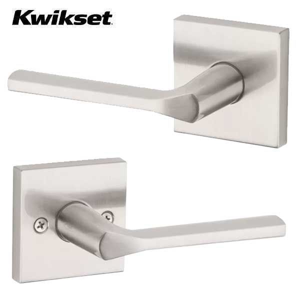 Kwikset - 154LSL - Lisbon Passage Lever - Square Rose - 15 - Satin Nickel - Grade 2 - UHS Hardware