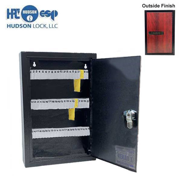 HPC - Single-Tag Kekab with Digital Lock - 60 Key Capacity - Black with Red Wood Finish - UHS Hardware