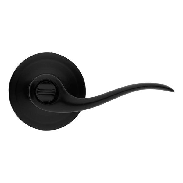 Kwikset - 730TNL - Tustin Lever - Round Rose - Privacy - 514 - Iron Black - Grade 2 - UHS Hardware