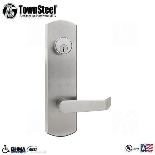 TownSteel - ED5500E  - Escutcheon Lever Exit Trim - 2-3/4 " Backset - for ED5500/ED5600 Exit Devices - Dummy Function - Satin Chrome - Grade 1 - UHS Hardware