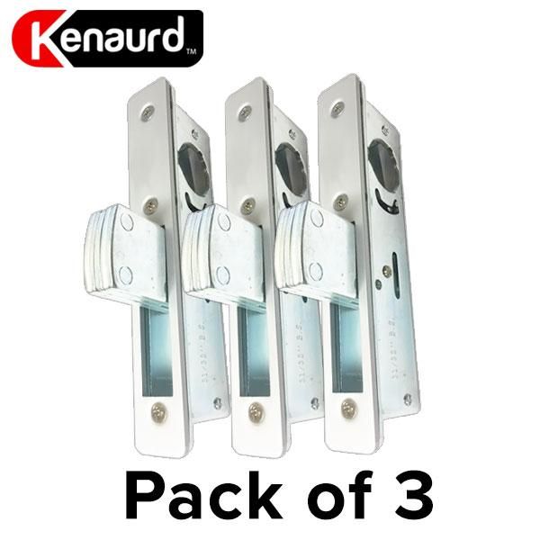 3 x Narrow-Stile 1-1/8" DeadBolt Lock Body -  w Faceplates (Bundle of 3) - UHS Hardware
