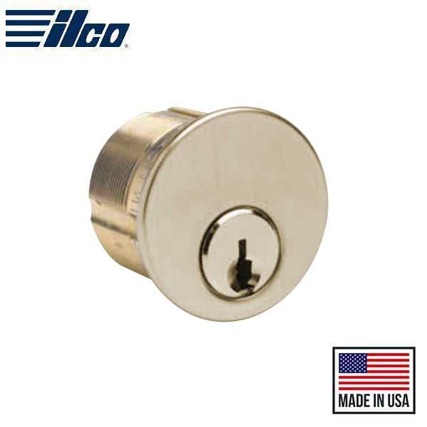 ILCO - 7185 - Mortise Cylinder - 5 Pin - 1 1/8" - Arrow - Standard Cam - KD - 03 - Bright Brass - Grade 1 - UHS Hardware