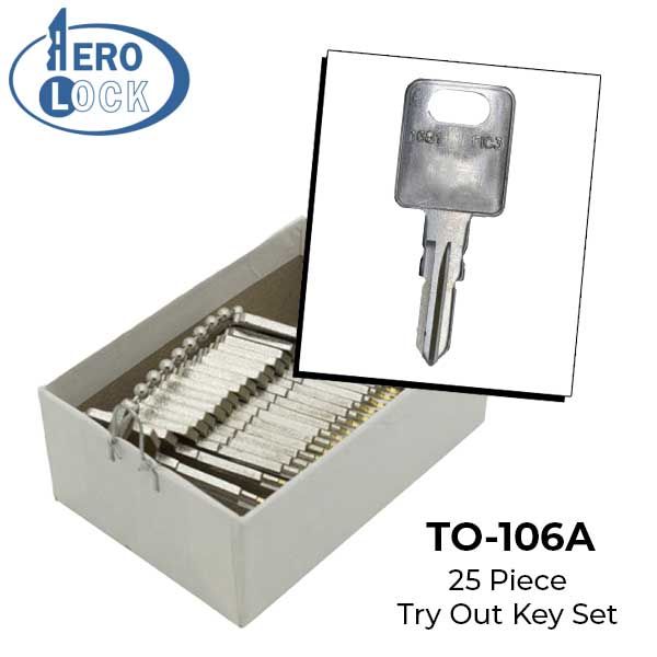 Aerolock - TO-106A - Fastec Camper Locks Try-Out Key Set - FIC3 - 25 Keys - UHS Hardware