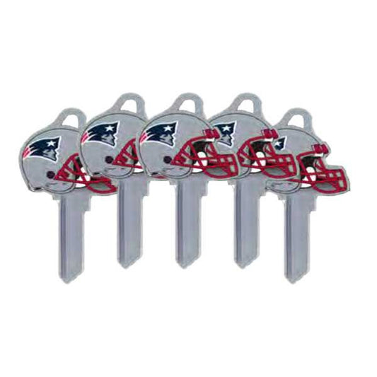 ILCO - NFL TeamKeys - Helmet Edition - Key Blank - New England Patriots - KW1 (5 Pack) - UHS Hardware