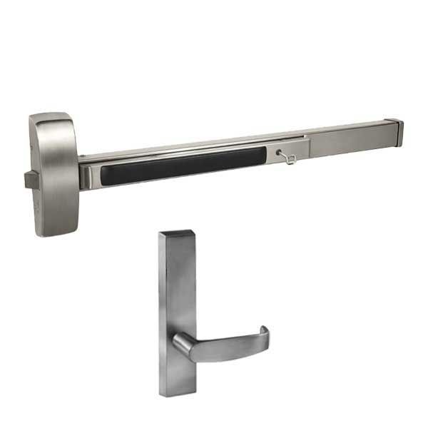 Sargent - 8815 - Rim Exit Device with Trim Lever - Satin Stainless Steel - Passage Only - Remote Latch Retraction - 36" - Grade 1 - UHS Hardware