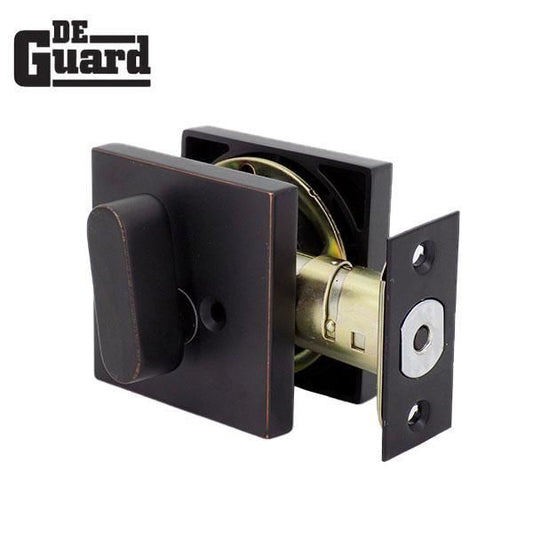 Premium Single Cylinder Contemporary Deadbolt - Square Rose - Oil Rubbed Bronze - Grade 3 - ( SC1 / KW1 ) - UHS Hardware