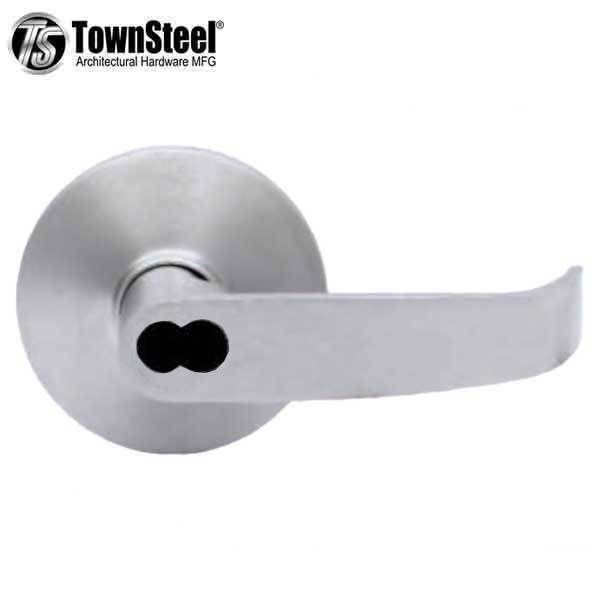 TownSteel - ED8900LQ - Sectional Lever Trim - Storeroom - Nightlatch - LQ Curved Lever - Non-Handed - Schlage SLFIC Prepped - Compatible with Rim, SVR, LBR & 3 Point Push Bars - Satin Stainless - Grade 1 - UHS Hardware