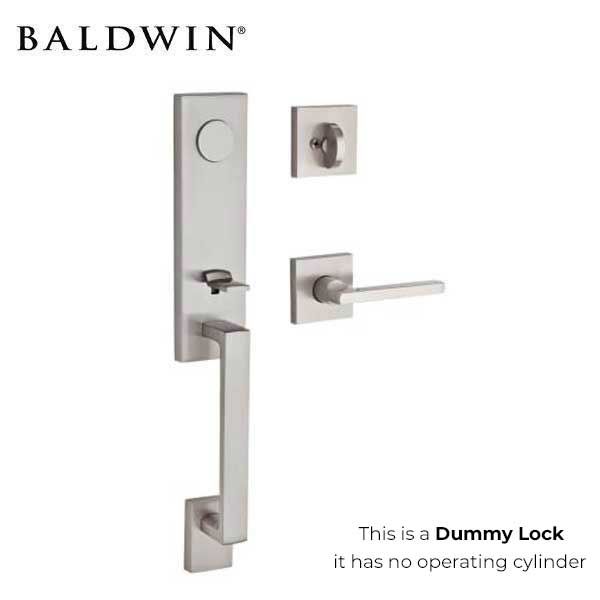 Baldwin Reserve - Seattle Contemporary Lever Handleset - Full Dummy - Contemporary Square Rose - 150 - Satin Nickel - Grade 2 - LH - UHS Hardware