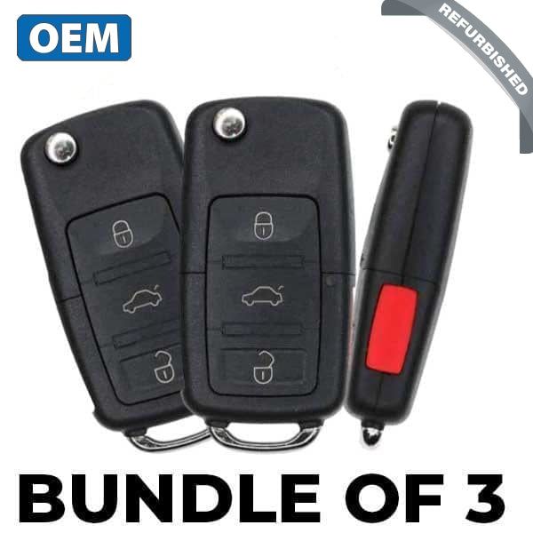 3 X 1998-2001 Volkswagen / 4-Button Flip-Key 1J0959753H Nbg735868 (Bundle Of 3) Flip Key