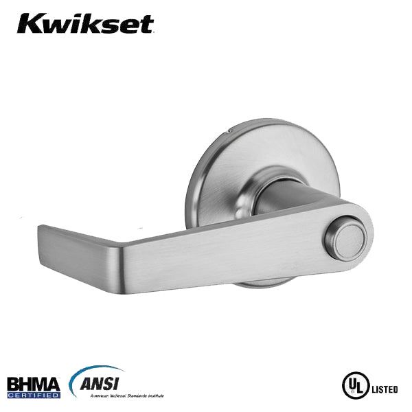 Kwikset - 756KNL - Kingston Commercial Lever - Round Rose  - 26D - Satin Chrome - Entrance - Smart Key Technology - Grade 2 - UHS Hardware