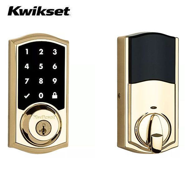 Kwikset - 916 - SmartCode Traditional Electronic Deadbolt - with Zigbee Technology - L03 - Lifetime Polished Brass - Grade 2 - UHS Hardware