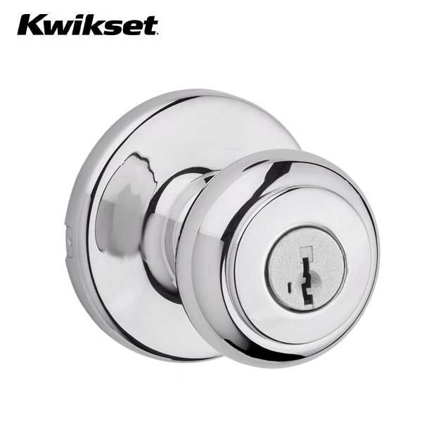 Kwikset - 400CV - Cove Knob  - Round Rose - Entrance - 26 - Polished Chrome - SmartKey Technology - Grade 3 - UHS Hardware