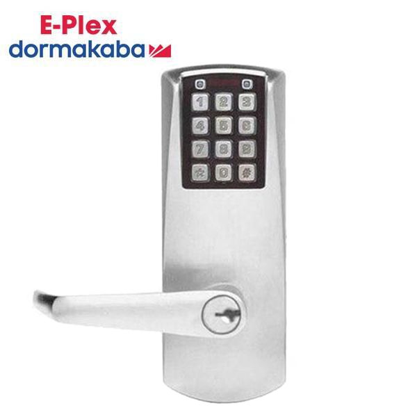 E-Plex - E2051XS - Electronic Pushbutton Cylindrical Lever Lock w/ Privacy - Schlage 'C' - 2¾" Backset - Satin Chrome - Grade 1 - UHS Hardware