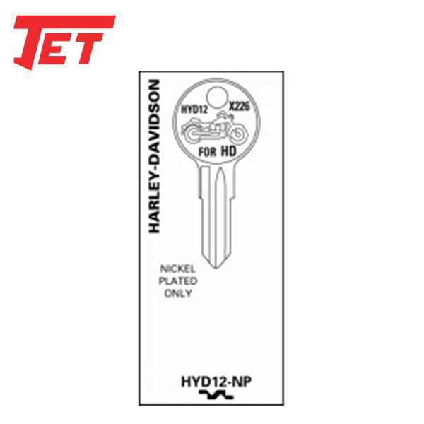 JET - HYD12-NP - Harley Davidson - Motorcycle Key - Nickel Plated - UHS Hardware