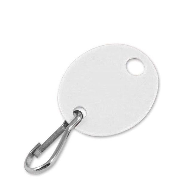 LuckyLine - 258090 - Oval Cabinet Tags - With Hook - White - (20 Pack) - UHS Hardware