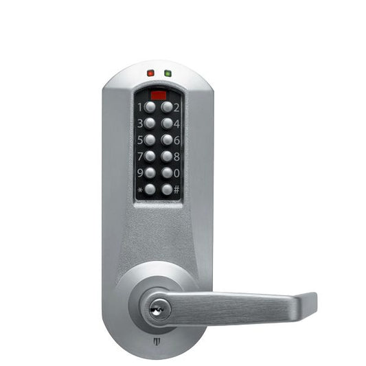 E-Plex - E5231XS - Electronic Pushbutton Cylindrical Lever Lock - Schlage 'C' - Winston Lever - 2¾" Backset - Satin Chrome - Grade 1 - UHS Hardware