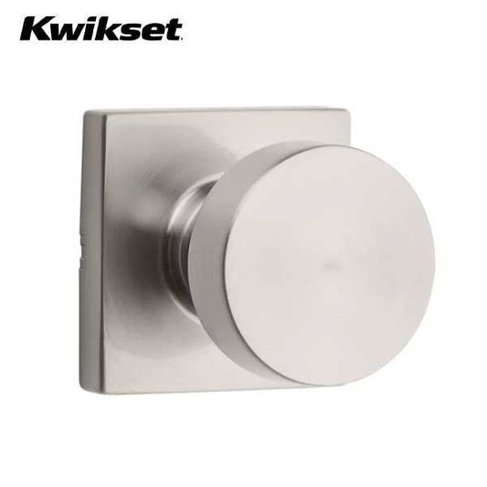 Kwikset - 720PSK - Pismo Knob  - Square Rose - Passage - 15 - Satin Nickel - Grade 3 - UHS Hardware