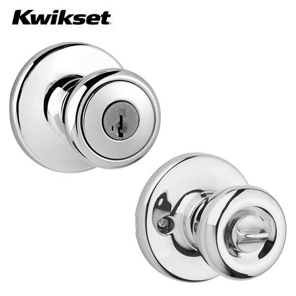 Kwikset - 400T - Tylo Knob  - Round Rose - Entrance - 26 - Polished Chrome - SmartKey Technology - Grade 3 - UHS Hardware