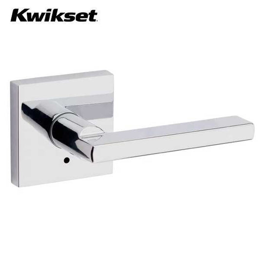 Kwikset - 155HFL - Halifax Privacy Lever - Square Rose - 26 - Polished Chrome -  Grade 2 - UHS Hardware