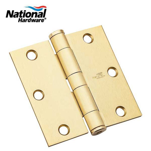National - 179 - Standard Weight Template Hinge - 4-1/2" x 4-1/2" - Satin Brass - UHS Hardware