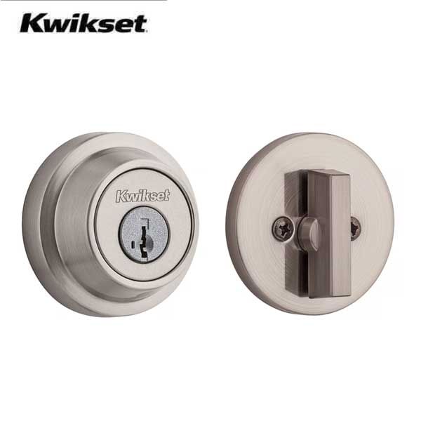 Kwikset - 660 - Contemporary Residential Deadbolt - Round Rose - Single Cylinder - Satin Nickel - SmartKey Technology - Grade 3 - UHS Hardware