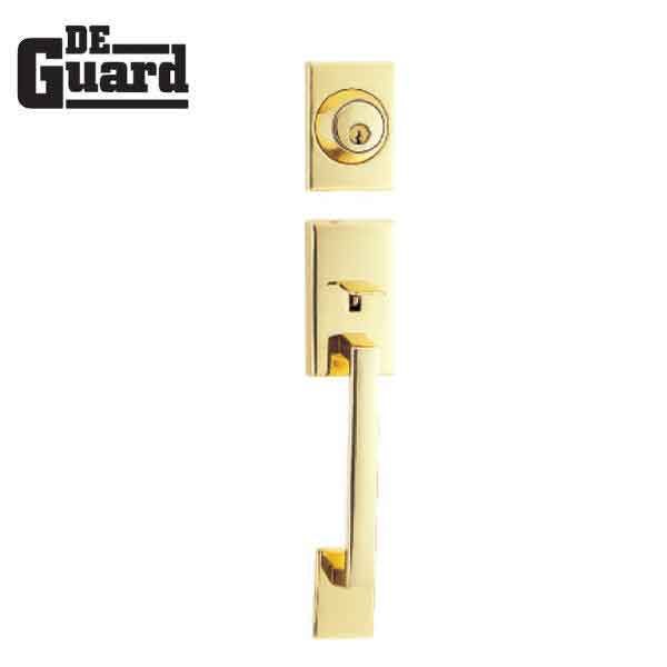 Premium Square "Lyndale" Style Design Handleset w/ Interior Knob - PB (SC1 / KW1) - UHS Hardware