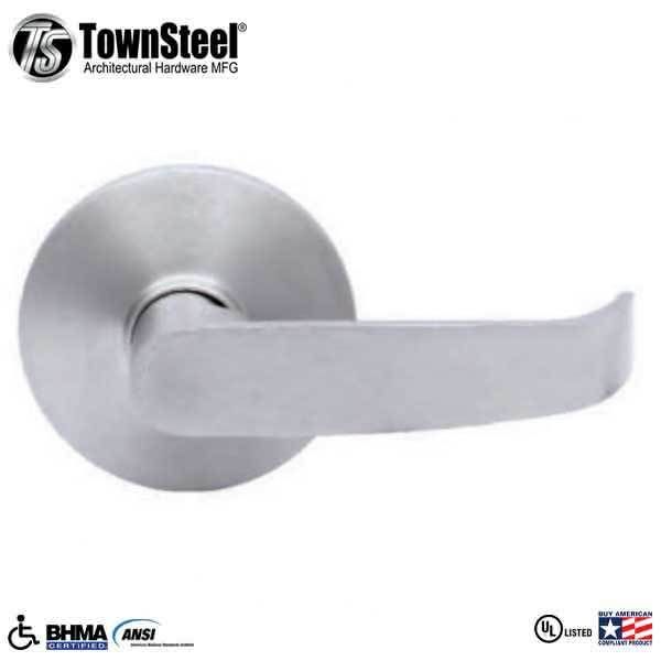 TownSteel - ED8900LQ - Sectional Lever Trim - Passage - LQ Curved Lever - Non-Handed - Compatible with Mortise Exit Device - Satin Chrome - Grade 1 - UHS Hardware