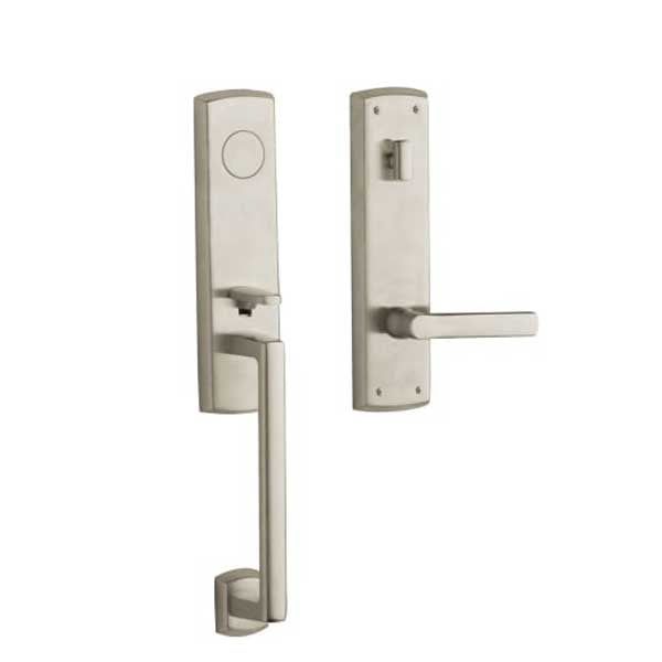 Baldwin Estate - 85387.LFD - Soho Lever Handleset - Full Dummy - 056 - Lifetime Satin Nickel - Grade 2 - LH - UHS Hardware