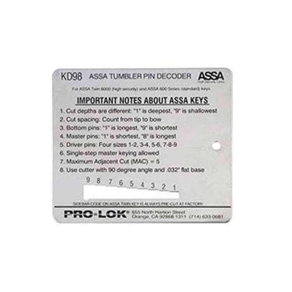 Pro-Lok - KD98 ASSA Key Decoder - UHS Hardware