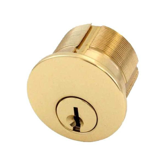 GMS Mortise Cylinder - 1-1/8" - 5-Pin - US3 - Polished Brass - UHS Hardware