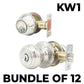 x12 Premium Combo Lockset - Knob & Deadbolt - Bright Chrome - BC - KW1 (BUNDLE OF 12) - UHS Hardware