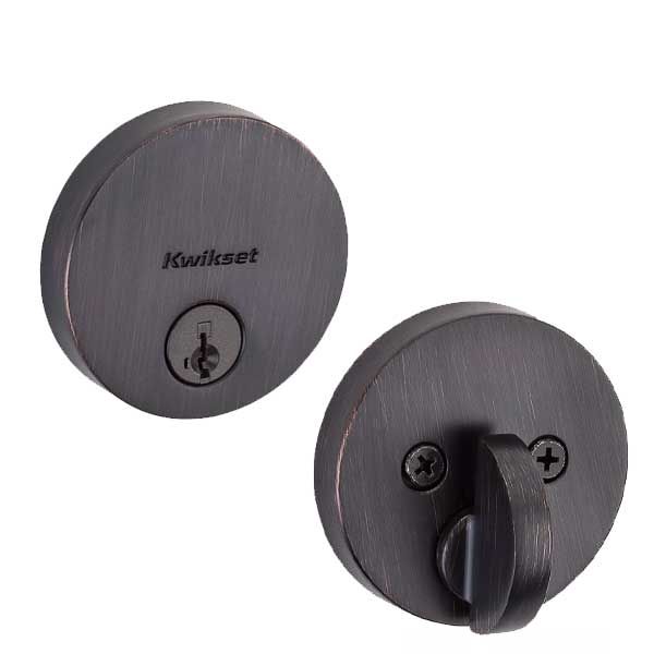 Kwikset - 258 - Uptown Low Profile Single Cylinder Deadbolt - US11 - Venetian Bronze - SmartKey Technology - Grade 1 - UHS Hardware