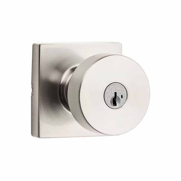 Kwikset - 740 - Pismo Knob - Square Rose - 15 - Satin Nickel - Entrance - SC1 Schlage - SmartKey Technology - Grade AAA - UHS Hardware