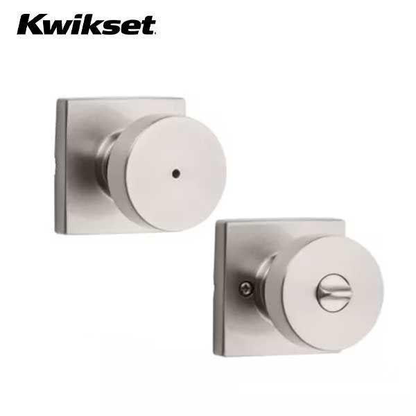 730PSK - Pismo Knob - Square Rose - Privacy - 15 - Satin Nickel - UHS Hardware