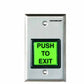 Seco-Larm - LED Illuminated RTE Single Gang Wall Plate w/ Large Green Button - 12~24 VDC - Stainless Steel - UHS Hardware