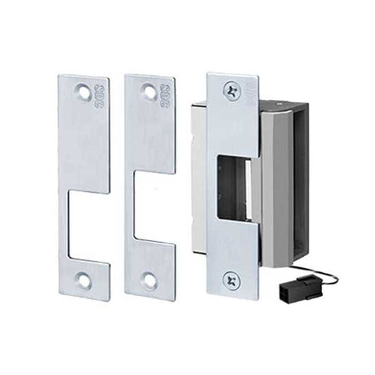 SDC - Electrified Universal Strike - Fail Safe / Fail Secure - 12/24VDC - 3 Faceplates - Satin stainless Steel - Grade 1 - UHS Hardware