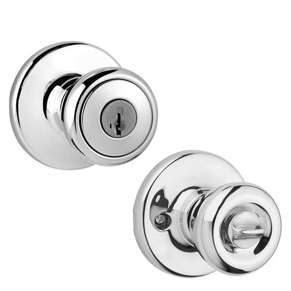 Kwikset - 400T - Tylo Knob  - Round Rose - Entrance - 26 - Polished Chrome - SmartKey Technology - Grade 3 - UHS Hardware