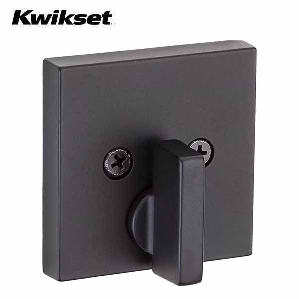 Kwikset - 258 - Downtown Deadbolt - Square Rose - 514 - Matte Black - Entrance - SmartKey Technology - Grade 1 - UHS Hardware