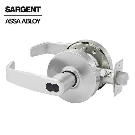 Sargent - 10G05 - Mechanical Cylindrical Lock - L Rose / L Lever - Entrance - SFIC - 26D - Satin Chrome Plated - Grade 1 - UHS Hardware