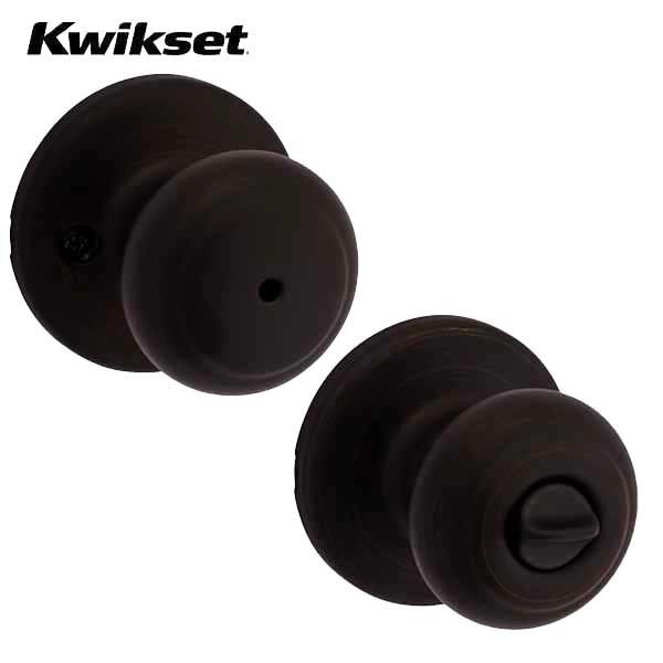 Kwikset - 300CV - Cove Knob - Round Rose - 514 - Satin Black - Privacy - Grade 3 - UHS Hardware