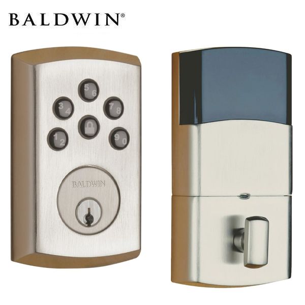 Baldwin Estate Soho - 8285.AC1 Contemporary Keyless Electronic Deadbolt - Singl Cyl - 150 - Satin Nickel - Grade 2 - UHS Hardware