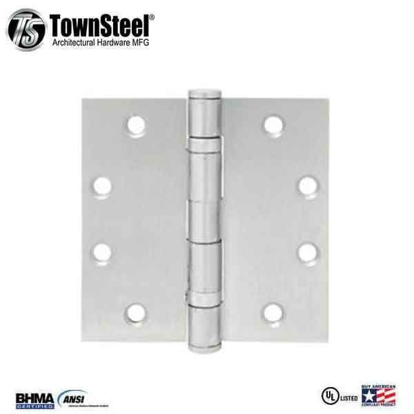 TownSteel - THBB 179 - Door Hinge - 4.5" x 4.5" - Standard Weight - 2 Ball Bearings - 26D - Satin Chrome - UHS Hardware