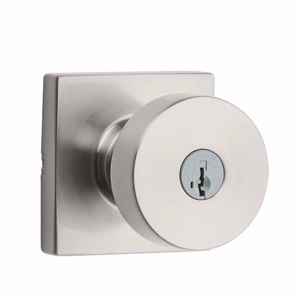 Kwikset - 740 - Pismo Knob - Square Rose - 15 - Satin Nickel - Entrance - SC1 Schlage - SmartKey Technology - Grade AAA - UHS Hardware