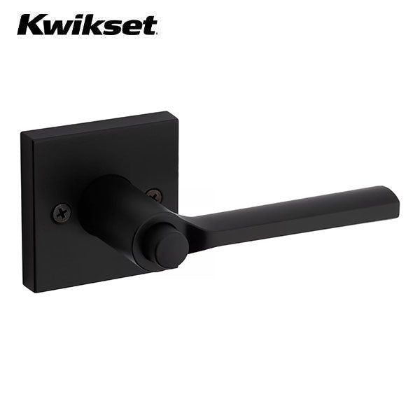 Kwikset - 156 - Lisbon Lever - Square Rose - 514 - Matte Black - Entrance - SmartKey Technology - Grade 2 - UHS Hardware