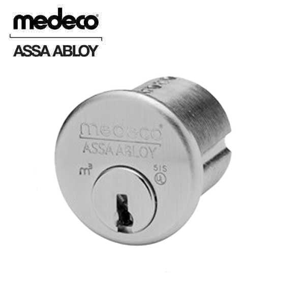 Medeco - M3 Biaxial - High Security - 1-1/4" Mortise Cylinder - 26 - Satin Chrome - (Sub- Assembled) - UHS Hardware